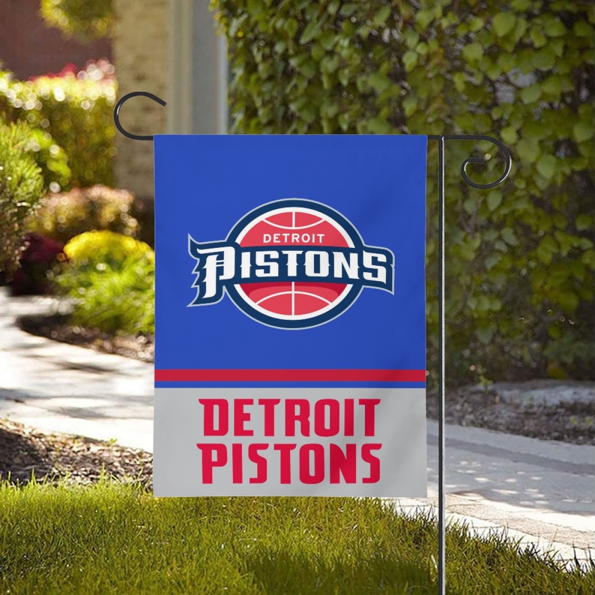 Detroit Pistons Double-Sided Garden Flag 001 (Pls check description for details)