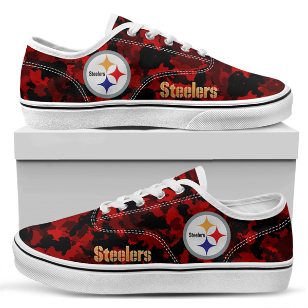 Women's Pittsburgh Steelers Vans Low Top Sneakers 003