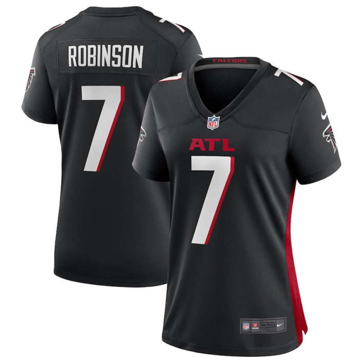 Women's Atlanta Falcons #7 Bijan Robinson Black Stitched Jersey(Run Small)
