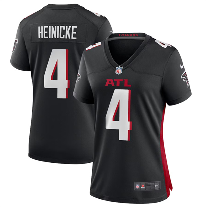 Women's Atlanta Falcons #4 Taylor Heinicke Black Stitched Jersey(Run Small)
