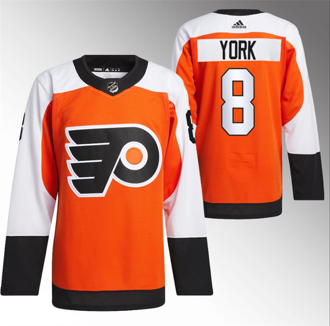 Men's Philadelphia Flyers #8 Cam York 2023/24 Orange Stitched Jersey