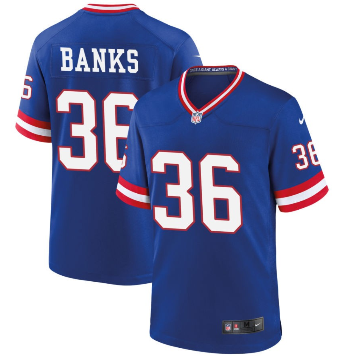 Youth New York Giants #36 Deonte Banks Royal 2023 Draft Classic Stitched Game Jersey