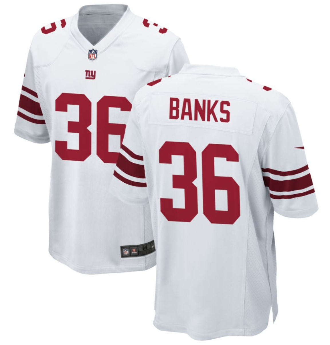 Youth New York Giants #36 Deonte Banks White 2023 Draft Stitched Game Jersey