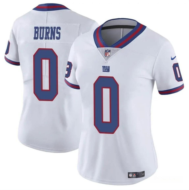 Women's New York Giants #0 Brian Burns White Stitched Jersey(Run Small)