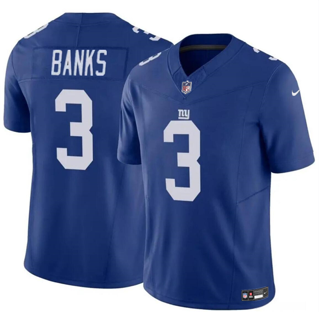 Youth New York Giants #3 Deonte Banks Blue 2023 F.U.S.E Vapor Stitched Jersey