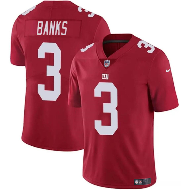 Youth New York Giants #3 Deonte Banks Red Stitched Jersey