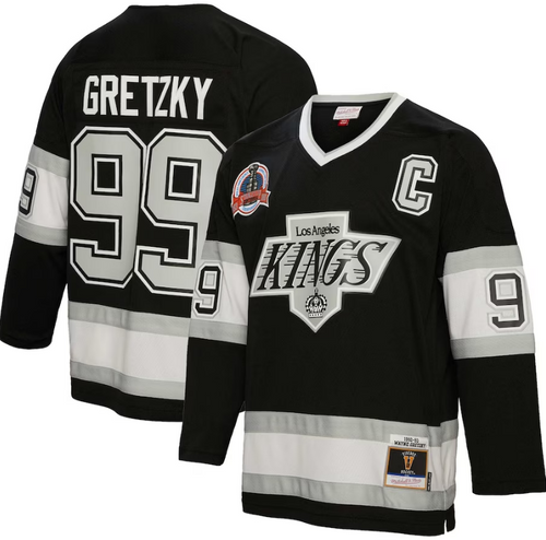 Men's Los Angeles Kings #99 Wayne Gretzky Black Stitched Jersey