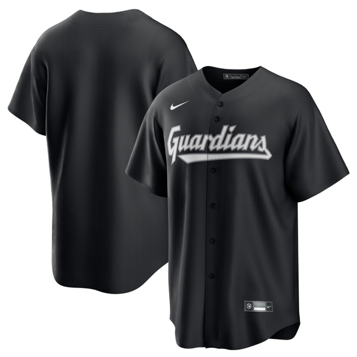 Men's Cleveland Guardians Blank Black Lights Out Limited Stitched Baseball Jersey Men's Cleveland Guardians Blank Black Lights Out Limited Stitched Baseball Jersey