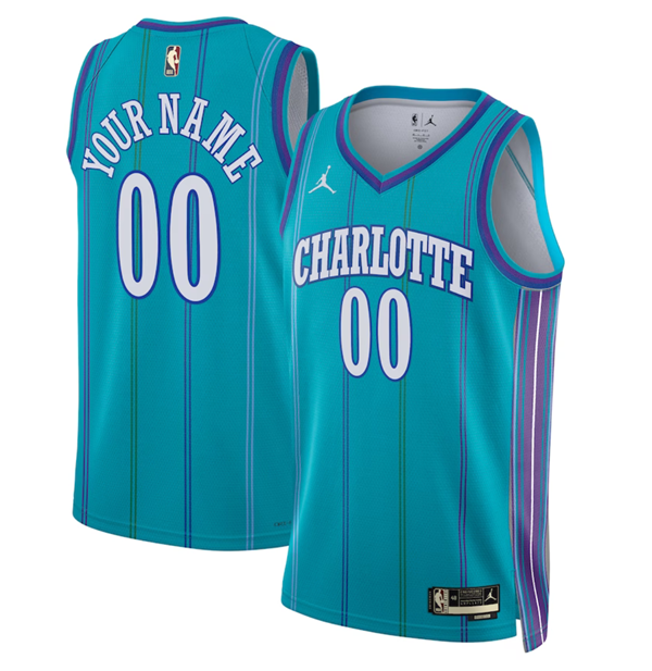 Men's Charlotte Hornets Active Player Custom Teal 2023/24 Classic Edition Stitched Basketball Jersey