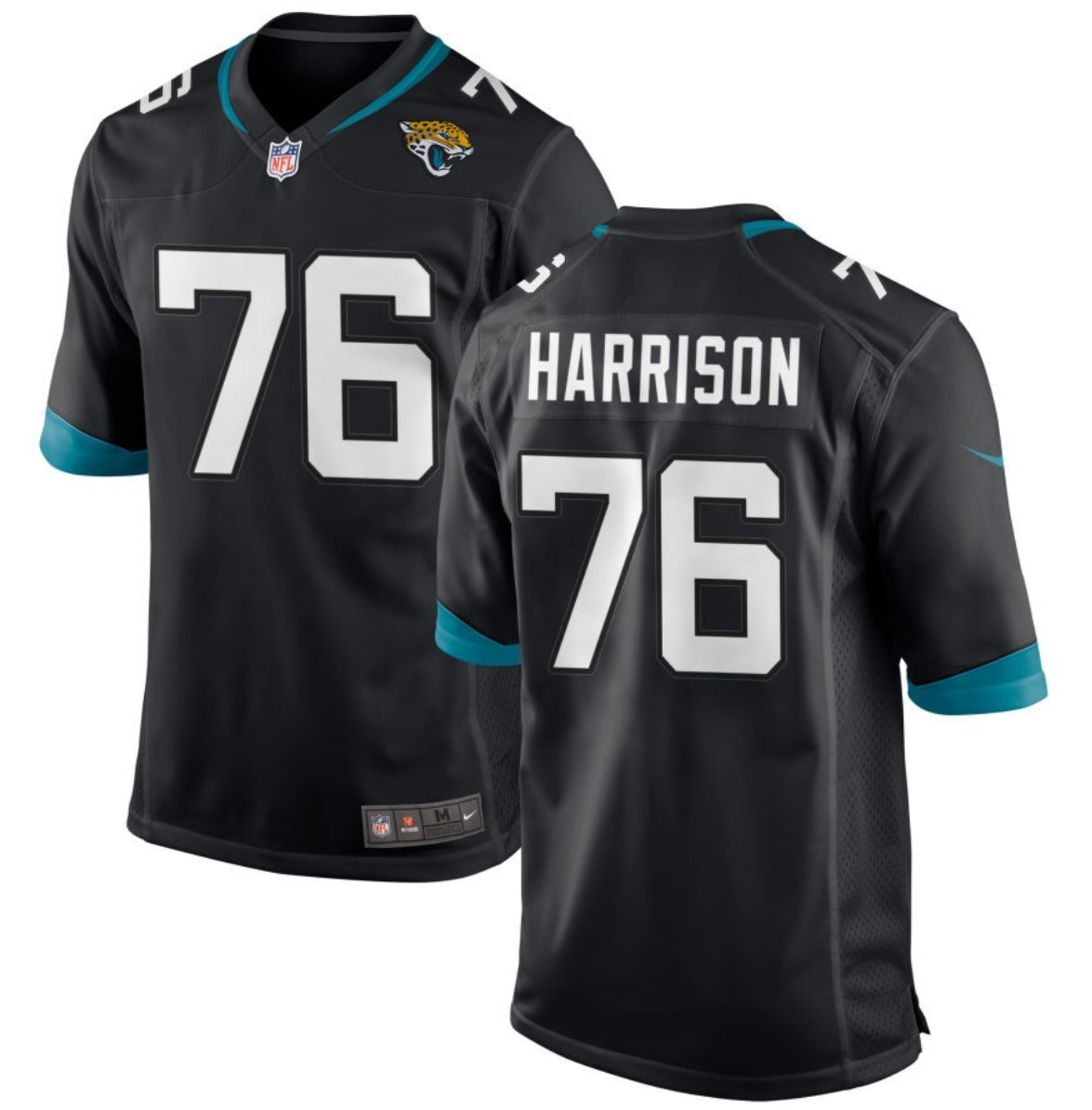 Youth Jacksonville Jaguars #76 Anton Harrison Black 2023 Draft Stitched Jersey