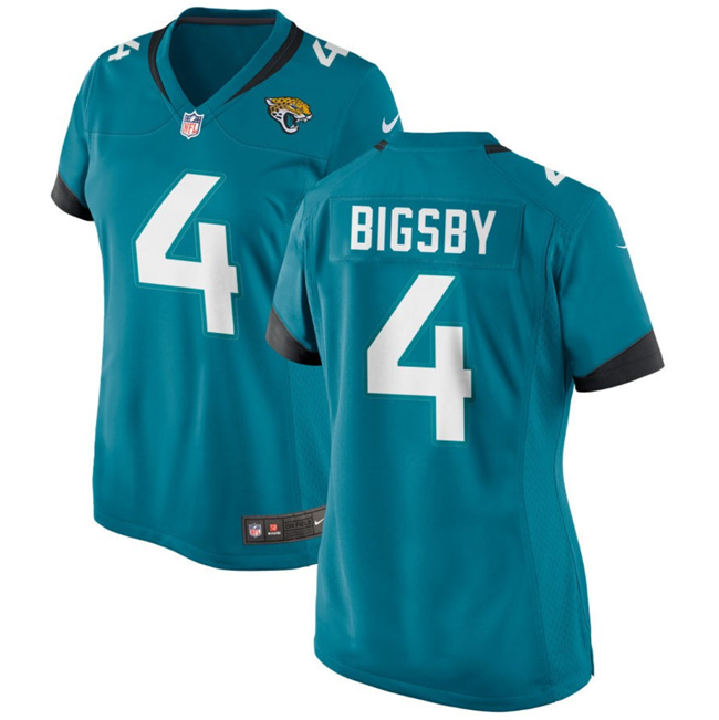 Women's Jacksonville Jaguars #4 Tank Bigsby Teal Stitched Jersey(Run Small)