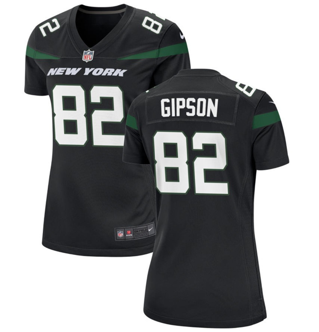 Women's New York Jets #82 Xavier Gipson Black Stitched Football Jersey(Run Small)