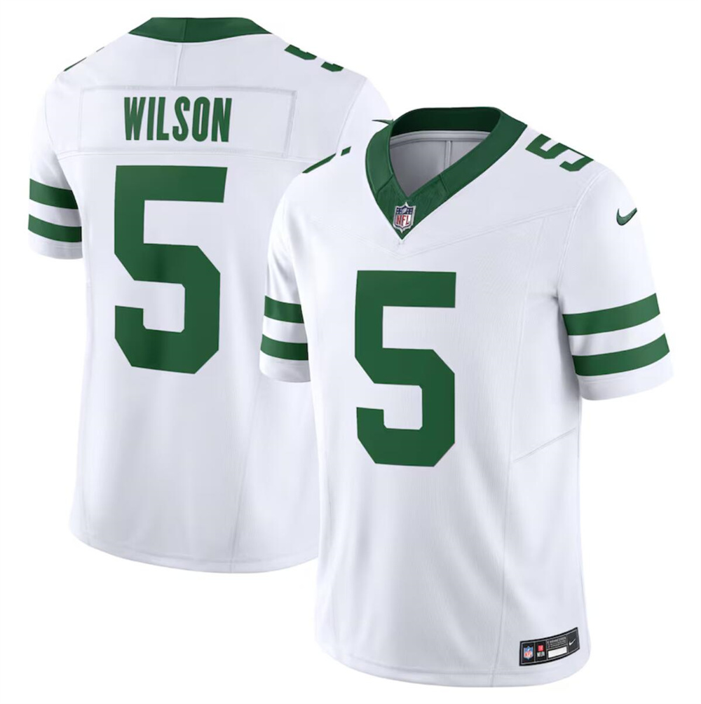 Youth New York Jets #5 Garrett Wilson White 2024 F.U.S.E. Vapor Limited Stitched Jersey