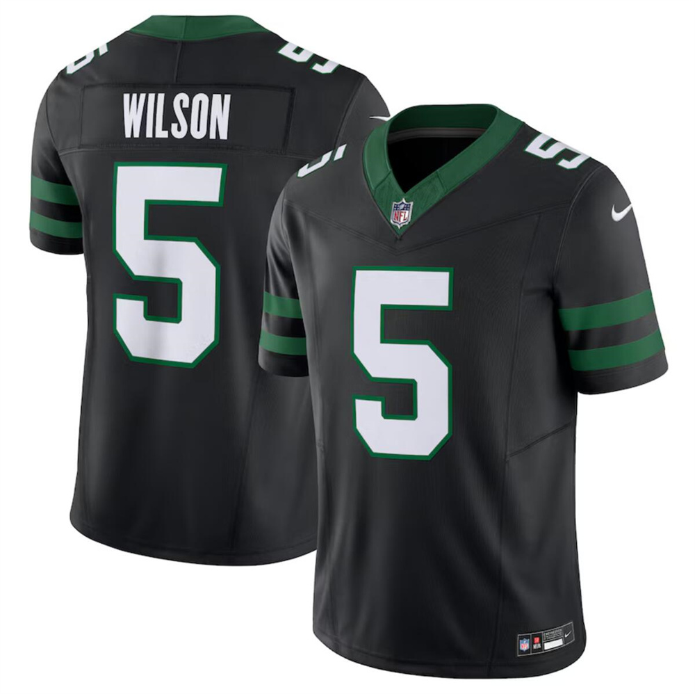 Youth New York Jets #5 Garrett Wilson Black 2024 F.U.S.E. Vapor Limited Stitched Jersey