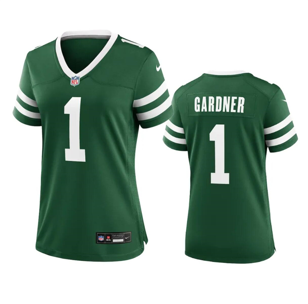 Women's New York Jets #1 Ahmad Sauce Green 2024 Stitched Football Jersey(Run Small)