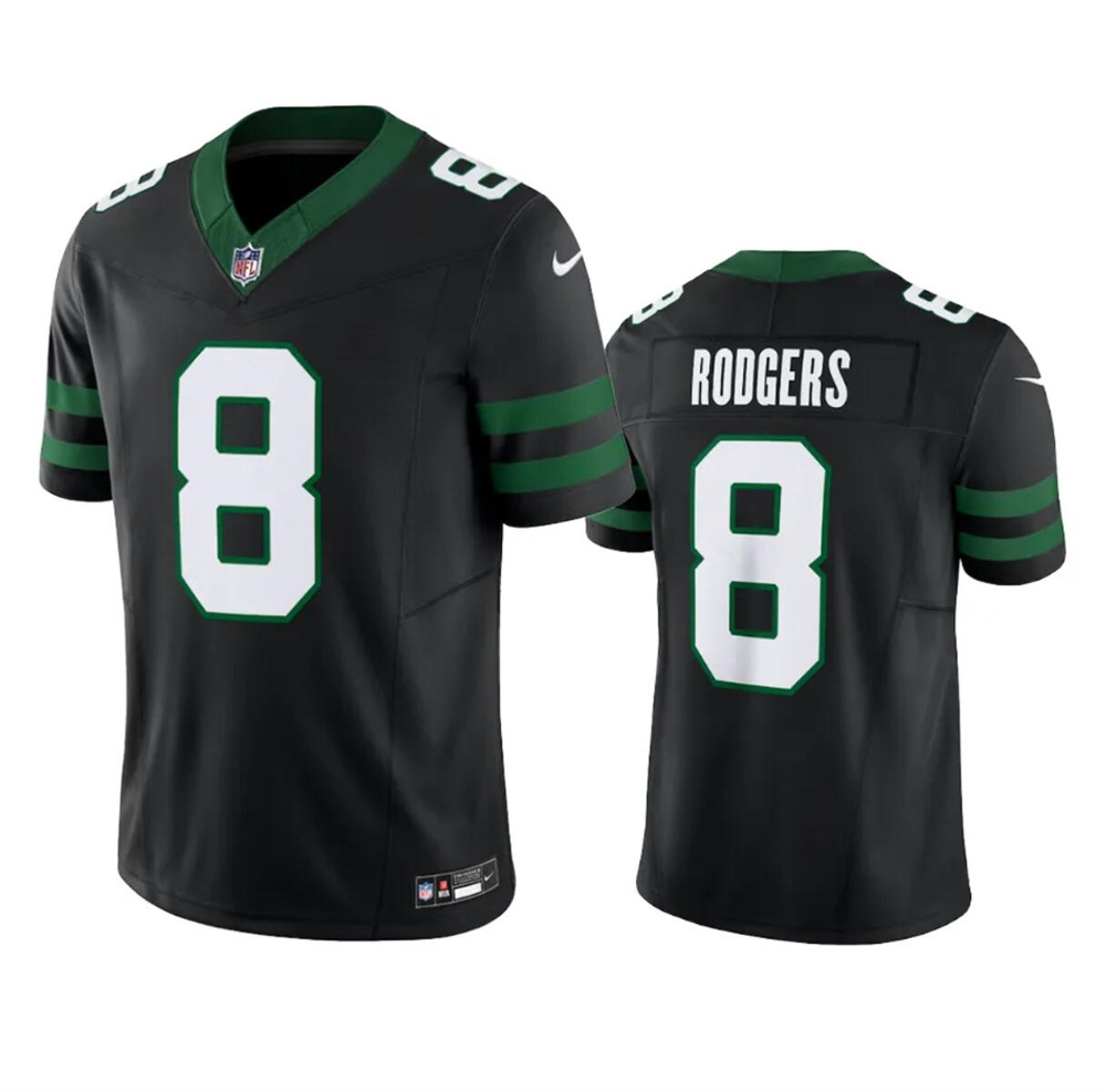 Youth New York Jets #8 Aaron Rodgers Black 2024 F.U.S.E. Vapor Limited Stitched Jersey