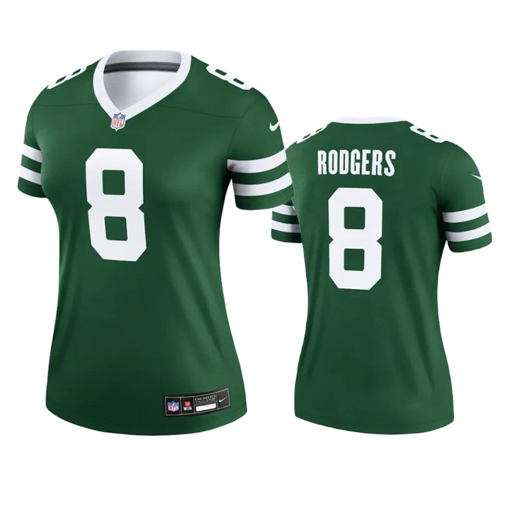 Women's New York Jets #8 Aaron Rodgers Green 2024 Stitched Football Jersey(Run Small)