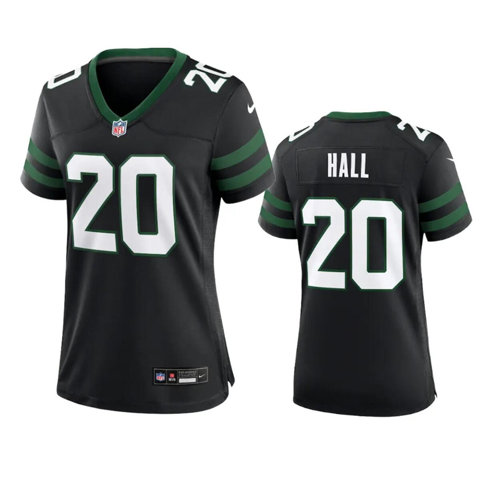 Women's New York Jets #20 Breece Hall Black 2024 Stitched Football Jersey(Run Small)