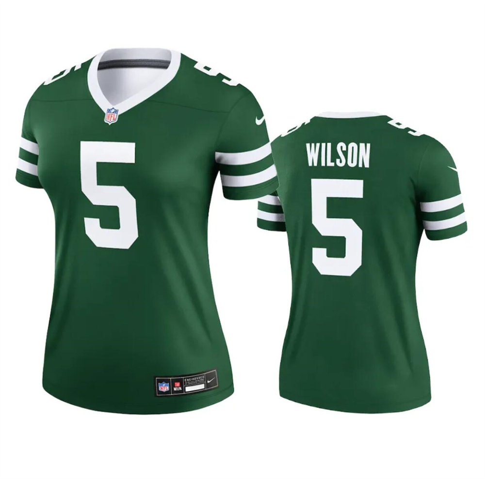 Women's New York Jets #5 Garrett Wilson Green 2024 Stitched Football Jersey(Run Small)