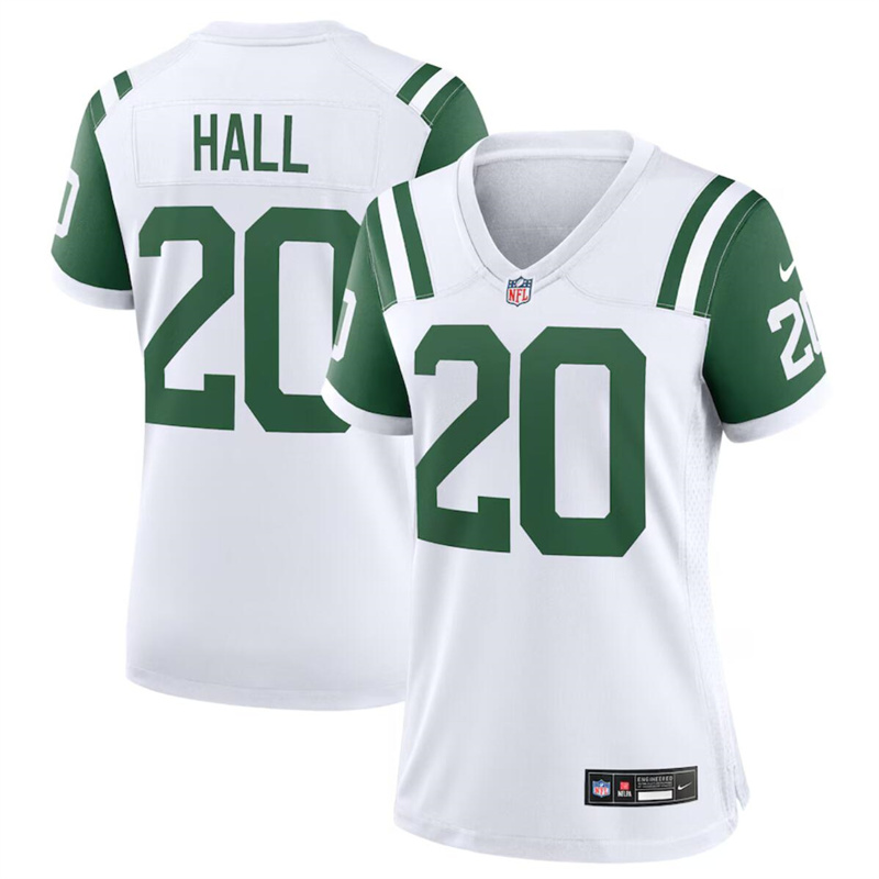 Women's New York Jets #20 Breece Hall White Classic Alternate Stitched Jersey(Run Small) Women's New York Jets #20 Breece Hall White Classic Alternate Stitched Jersey(Run Small)