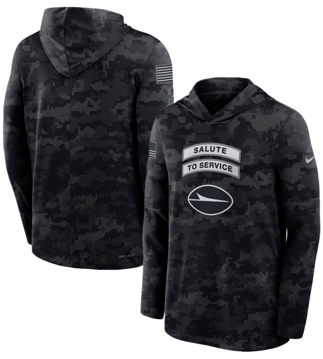 Men's New York Jets Black 2026 Salute to Service Sideline Lightweight Hoodie Dri-FIT Long Sleeve Top