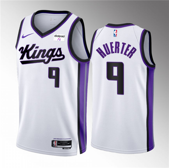 Men's Sacramento Kings #9 Kevin Huerter White 2023/24 Association Edition Stitched Basketball Jersey