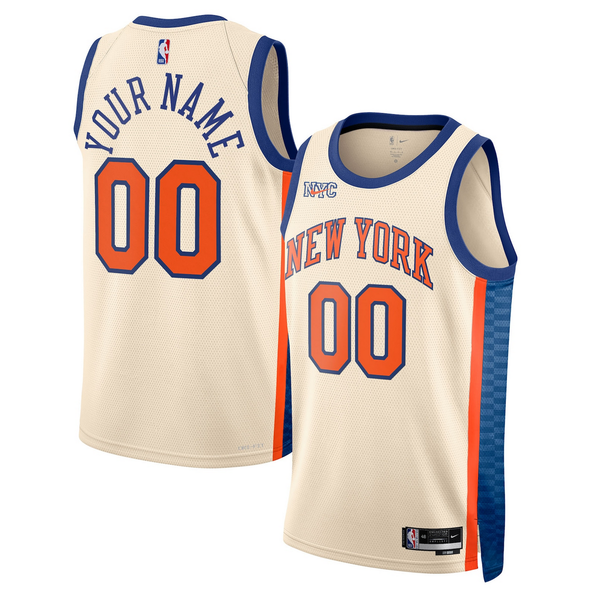 Men's New Yok Knicks Active Player Custom Cream 2025/26 City Edition Stitched Basketball Jersey Men's New Yok Knicks Active Player Custom Cream 2025/26 City Edition Stitched Basketball Jersey