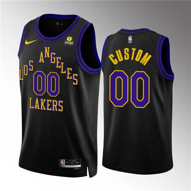 Men's Los Angeles Lakers Active Player Custom Black 2023/24 City Edition Stitched Basketball Jersey