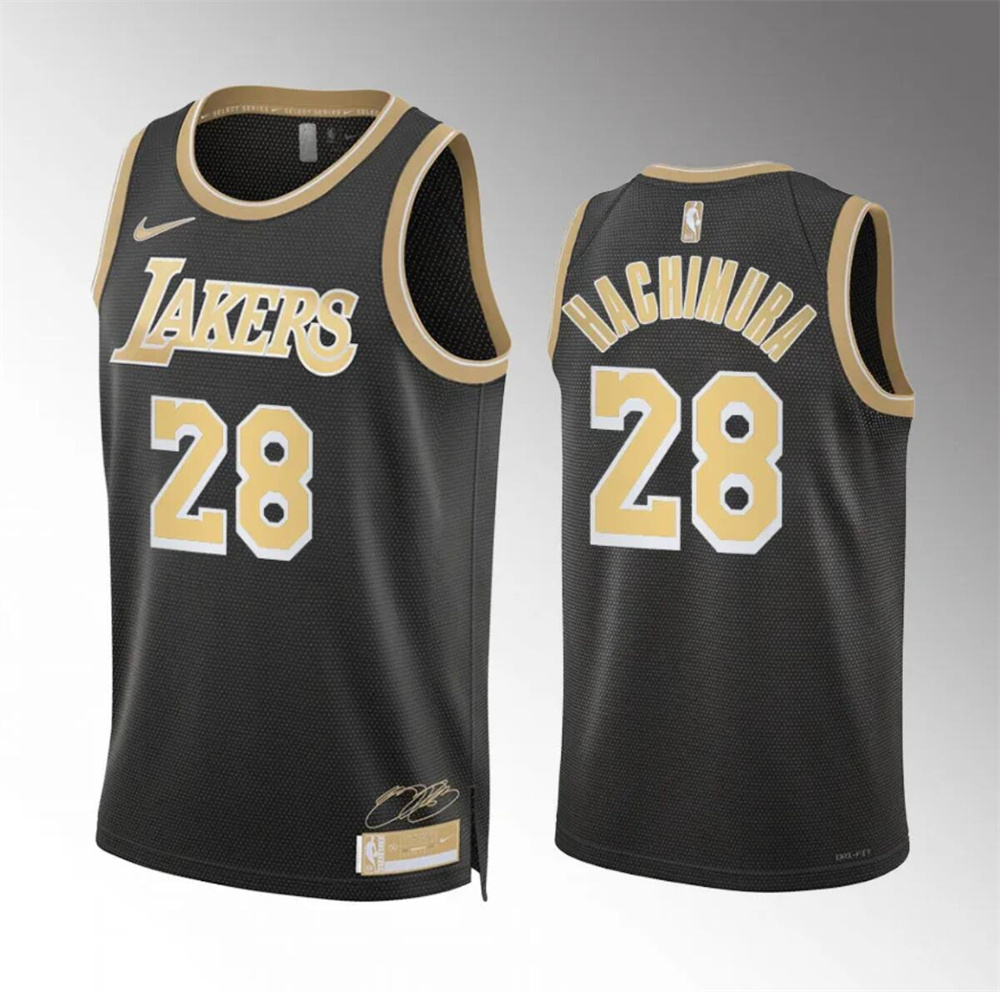 Men's Los Angeles Lakers #28 Rui Hachimura Black 2024 Select Series Stitched Basketball Jersey