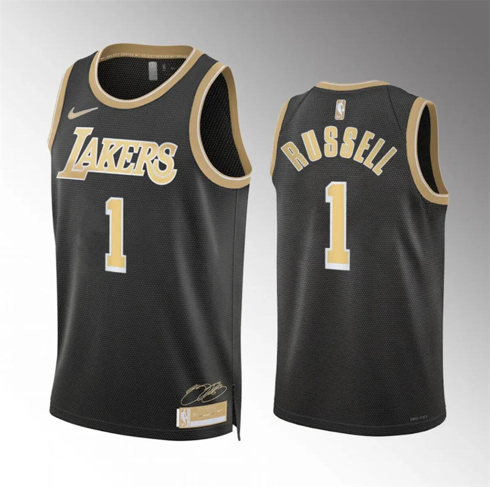 Men's Los Angeles Lakers #1 D'Angelo Russell Black 2024 Select Series Stitched Basketball Jersey
