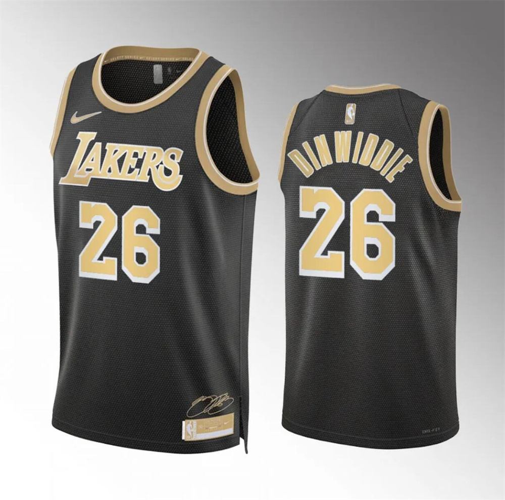 Men's Los Angeles Lakers #26 Spencer Dinwiddie Black 2024 Select Series Stitched Basketball Jersey