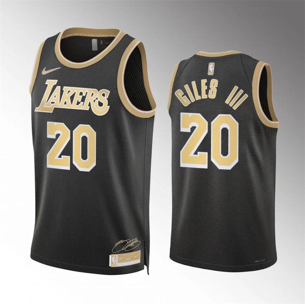 Men's Los Angeles Lakers #20 Harry Giles Iii Black 2024 Select Series Stitched Basketball Jersey