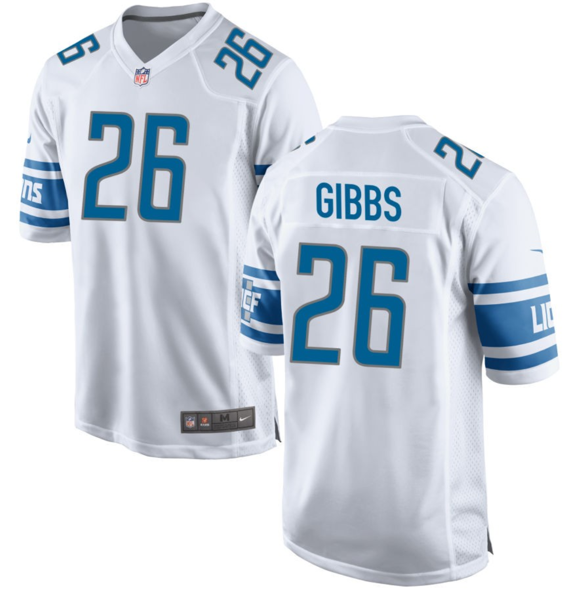 Youth Detroit Lions #26 Jahmyr Gibbs White 2023 Draft Stitched Game Jersey