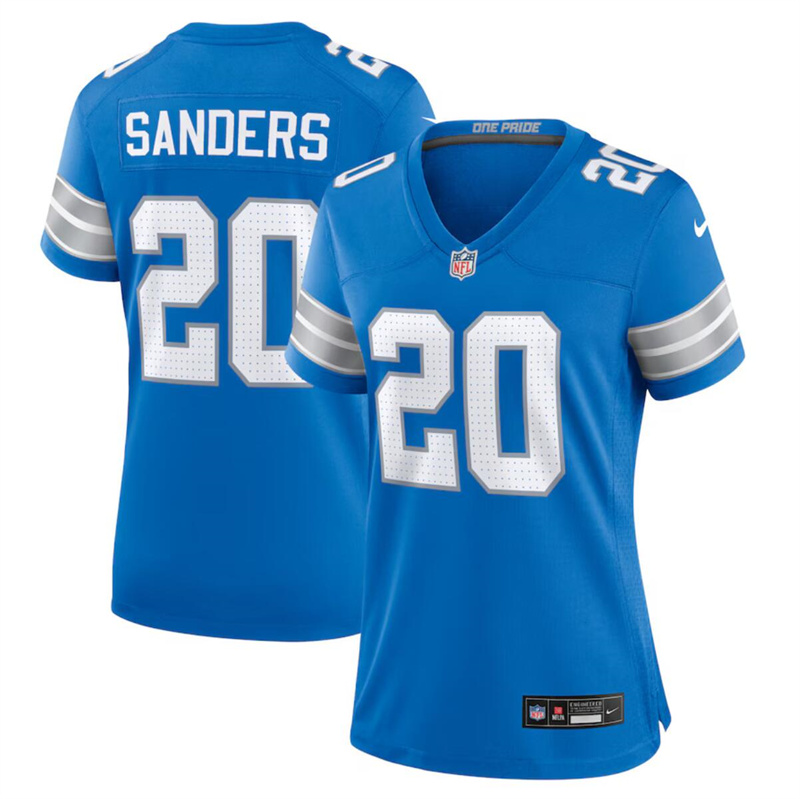 Women's Detroit Lions #20 Barry Sanders Blue Stitched Jersey(Run Smaller)