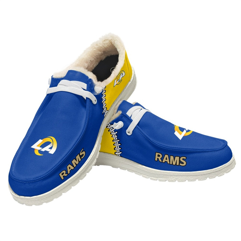 Men's Los Angeles RamsLoafers Lace Up Fuzzy Lined Shoes 002 (Pls check description for details)