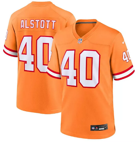Men's Tampa Bay Buccaneers #40 Mike Alstott Orange Retired Player Game Jersey