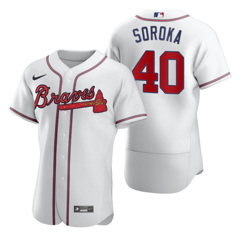 Men's Atlanta Braves #40 Mike Soroka 2020 White Flex Base Stitched Jersey