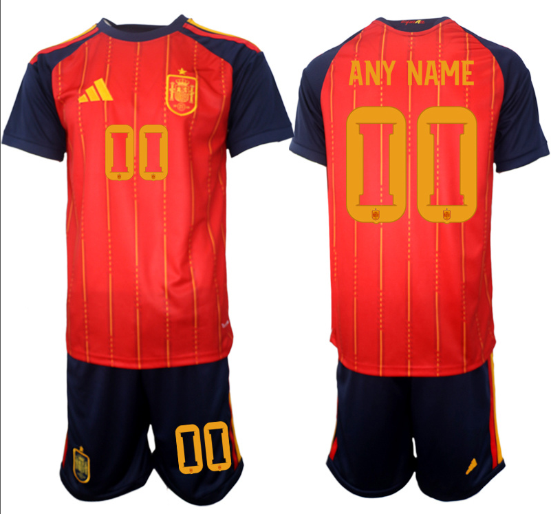 Men's Spain Team Custom Red 2026 World Cup Home Soccer Jersey Men's Spain Team Custom Red 2026 World Cup Home Soccer Jersey