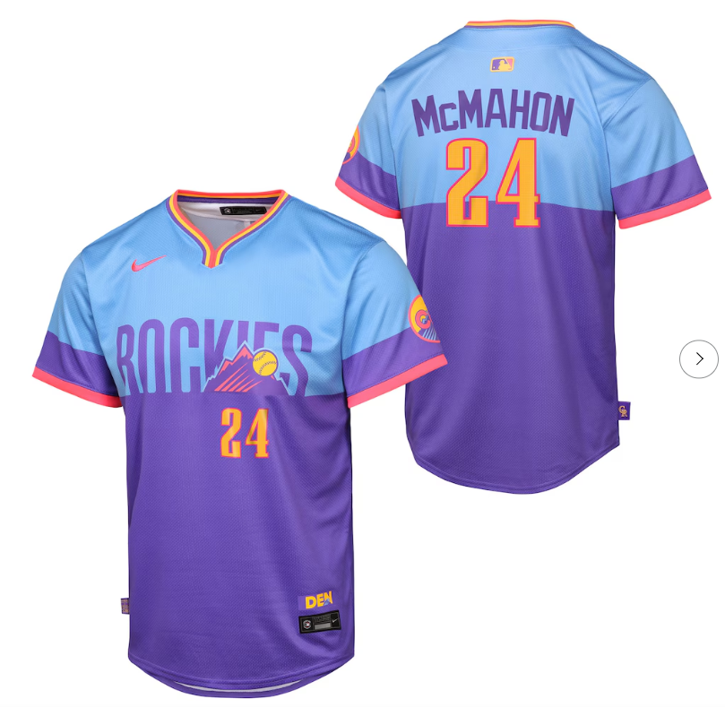 Men's Colorado Rockies Active Player Custom Purple/Light Blue 2025 City Connect Limited Jersey