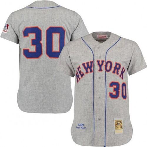 Men's New York Mets 30 Nolan Ryan Grey Stitched Jersey