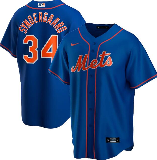 Men's New York Mets #34 Noah Syndergaard Blue Cool Base Stitched Jersey