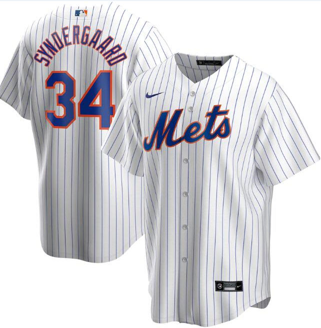 Men's New York Mets #34 Noah Syndergaard White Cool Base Stitched Jersey