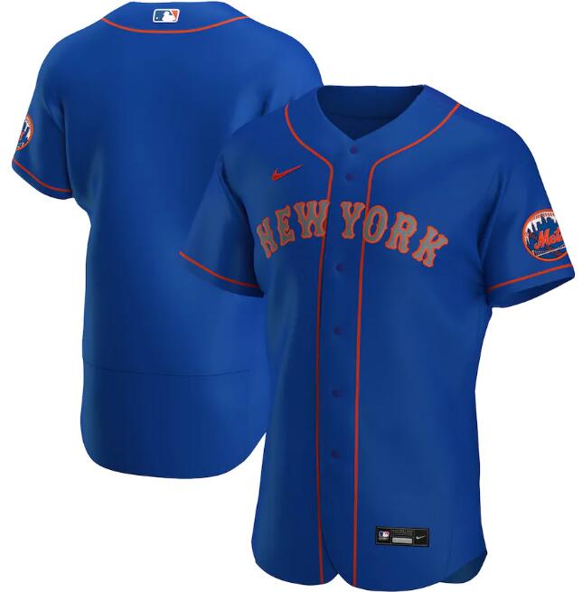 Men's New York Mets Blank New Blue Flex Base Stitched Jersey