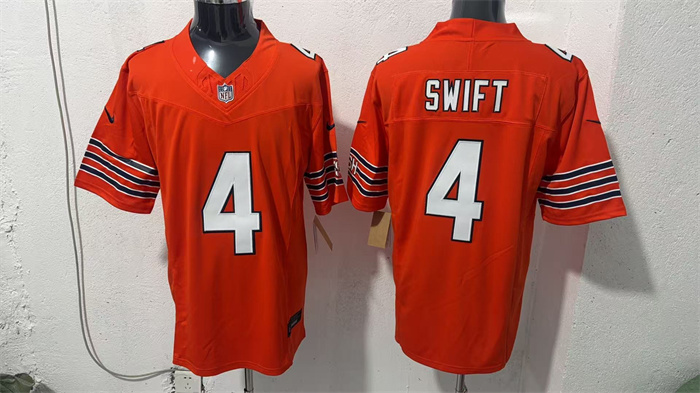 Men's Chicago Bears #4 D'Andre Swift Orange 2026 F.U.S.E. Vapor Untouchable Limited Stitched Football Jersey Men's Chicago Bears #4 D'Andre Swift Orange 2026 F.U.S.E. Vapor Untouchable Limited Stitched Football Jersey