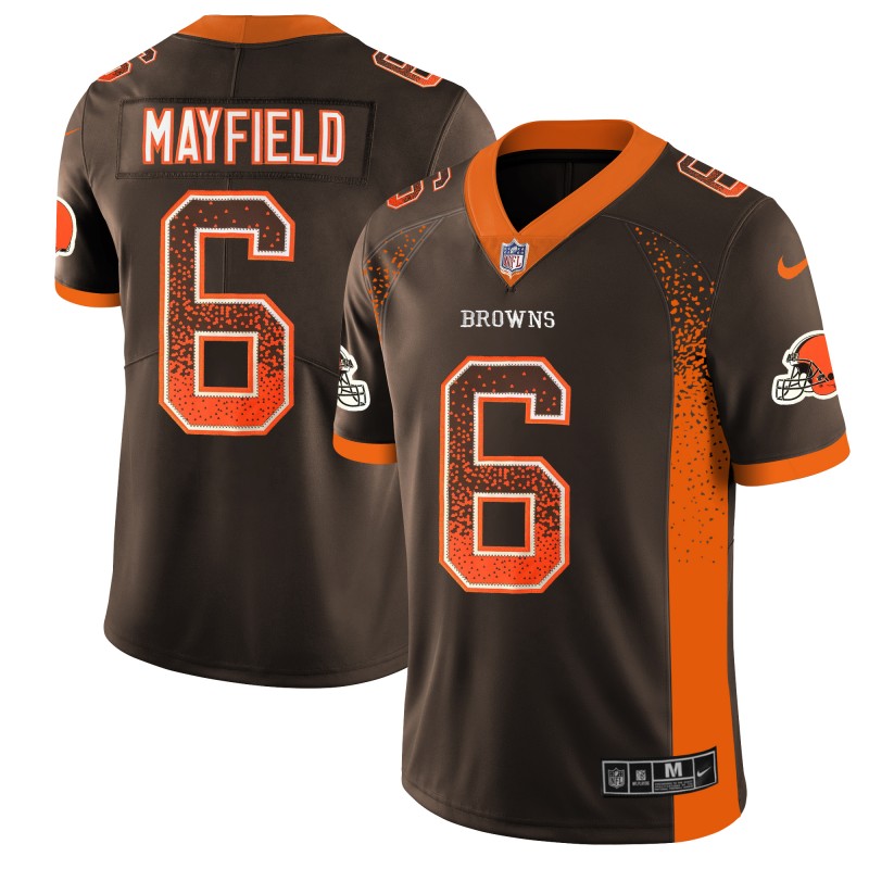 Men's Cleveland Browns ACTIVE PLAYER Custom Limited Rush Drift Fashion Stitched Jersey