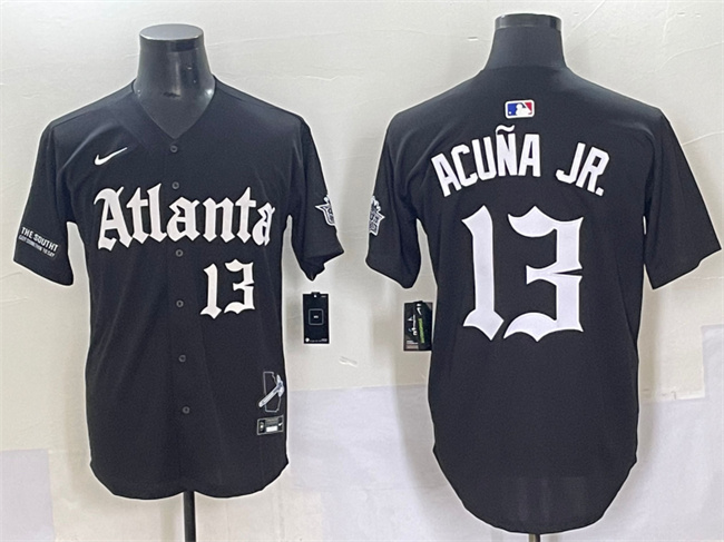 Men's Atlanta Braves Custom Black Gothic South x Outkast Edition Vapor Limited Stitched Baseball Jersey