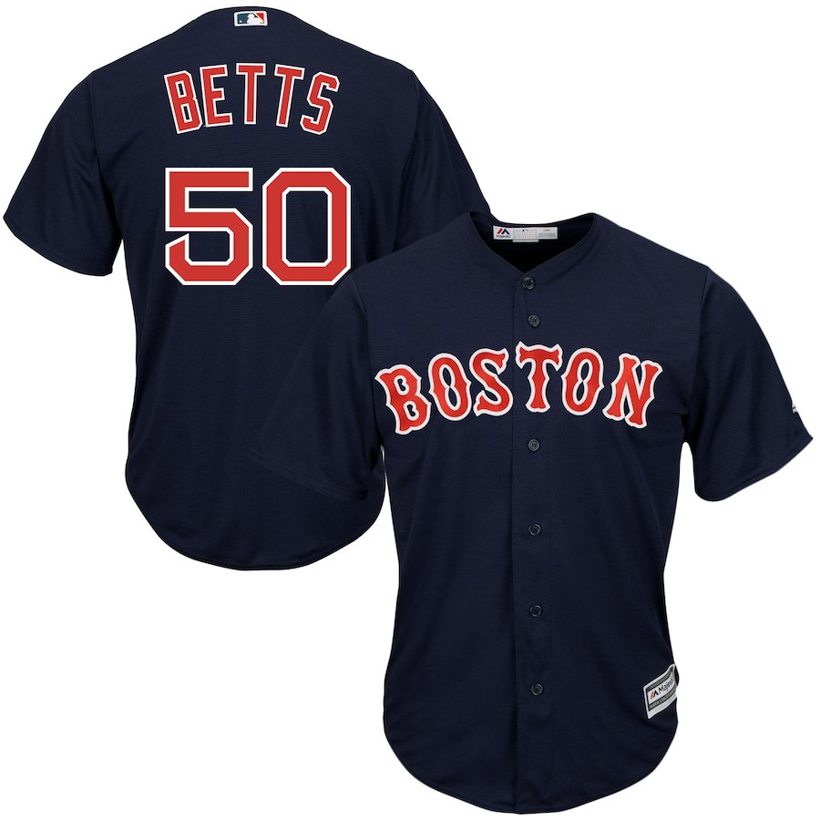 Men's Boston Red Sox #50 Mookie Betts Majestic Navy Cool Base Player Stitched MLB Jersey