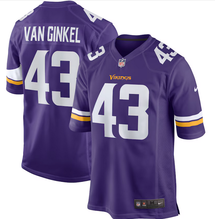Men's Minnesota Vikings Custom Purple Team Game Jersey