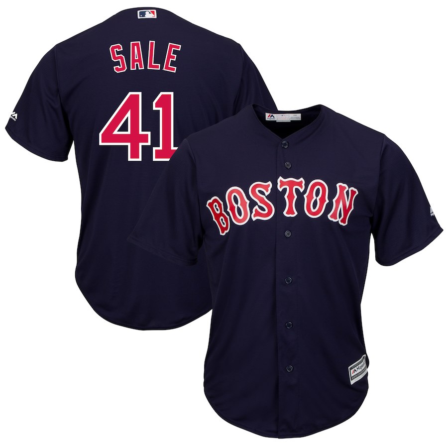 Men's Boston Red Sox #41 Chris Sale Majestic Navy Cool Base Player Stitched MLB Jersey