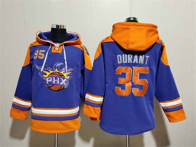 Men's Phoenix Suns #35 Kevin Durant Purple Ageless Must-Have Lace-Up Pullover Hoodie